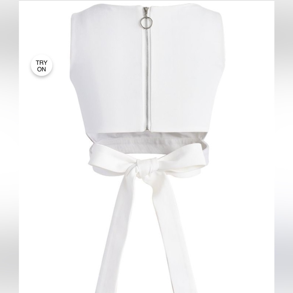 Abaday white crop bow top